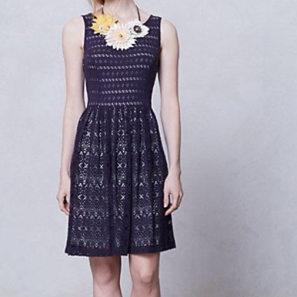 Purple Anthro HIMYM Eyelet Dress